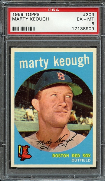 1959 TOPPS 303 MARTY KEOUGH PSA EX-MT 6