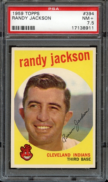 1959 TOPPS 394 RANDY JACKSON PSA NM+ 7.5