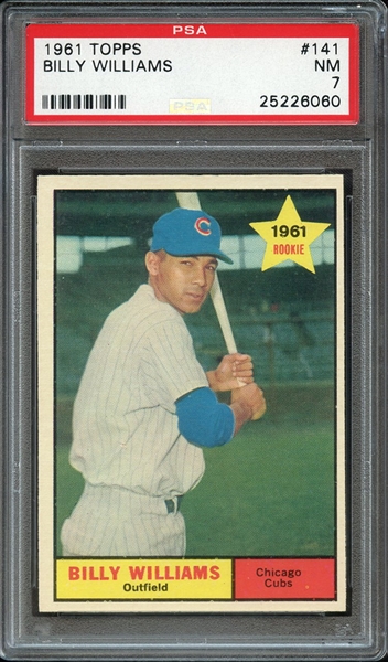 1961 TOPPS 141 BILLY WILLIAMS RC PSA NM 7