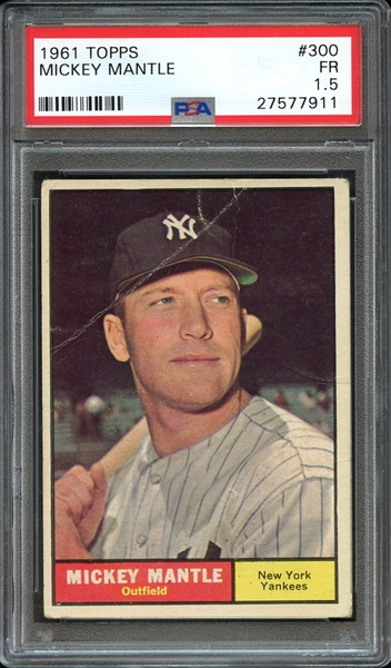 1961 TOPPS 300 MICKEY MANTLE PSA FR 1.5