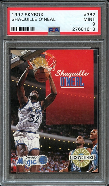 1992 SKYBOX 382 SHAQUILLE O'NEAL PSA MINT 9