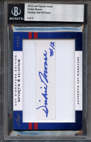 2012 LEAF SPORTS ICONS CUT SIGNATURE DICKIE MOORE 2 OF 2 BGS