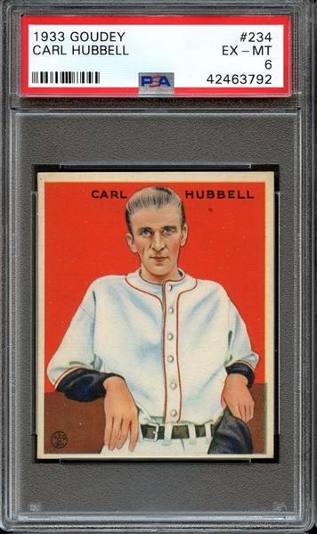 1933 GOUDEY 234 CARL HUBBELL PSA EX-MT 6