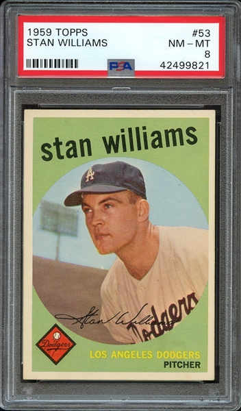 1959 TOPPS 53 STAN WILLIAMS PSA NM-MT 8