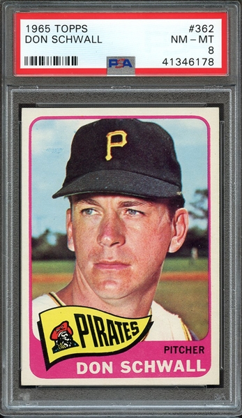 1965 TOPPS 362 DON SCHWALL PSA NM-MT 8