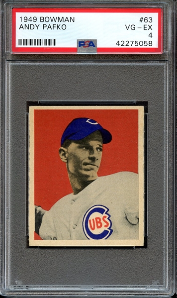 1949 BOWMAN 63 ANDY PAFKO PSA VG-EX 4