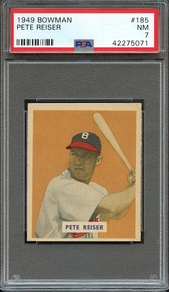 1949 BOWMAN 185 PETE REISER PSA NM 7