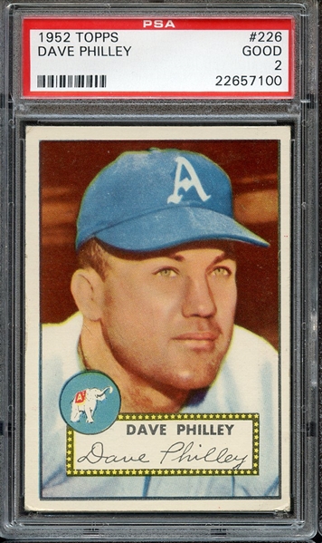 1952 TOPPS 226 DAVE PHILLEY PSA GOOD 2