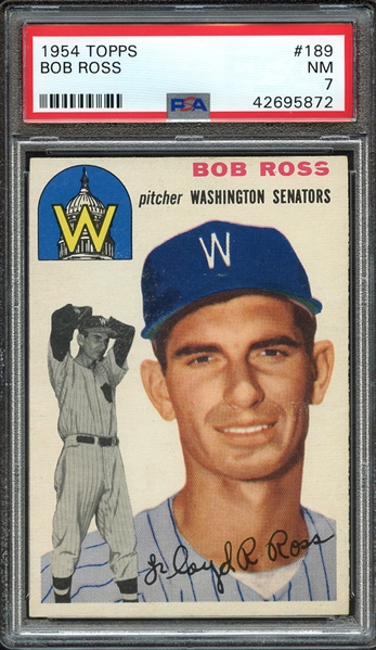 1954 TOPPS 189 BOB ROSS PSA NM 7