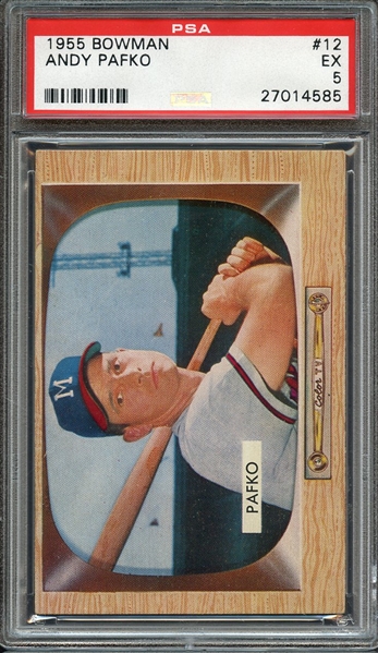 1955 BOWMAN 12 ANDY PAFKO PSA EX 5