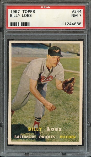 1957 TOPPS 244 BILLY LOES PSA NM 7