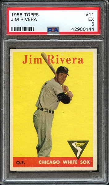 1958 TOPPS 11 JIM RIVERA PSA EX 5