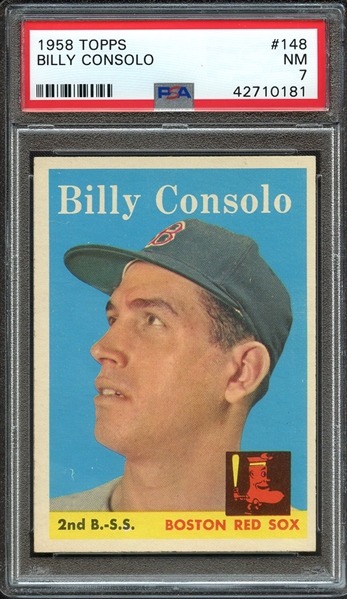 1958 TOPPS 148 BILLY CONSOLO PSA NM 7