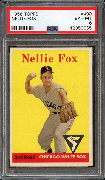 1958 TOPPS 400 NELLIE FOX PSA EX-MT 6