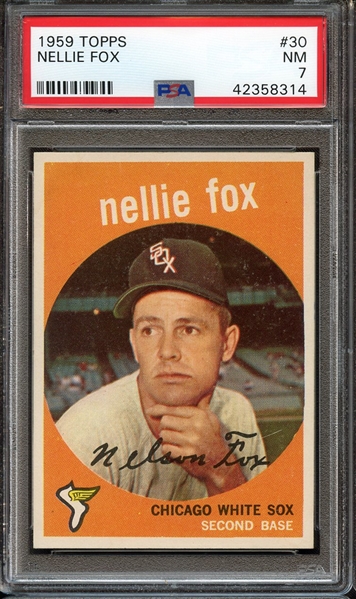 1959 TOPPS 30 NELLIE FOX PSA NM 7
