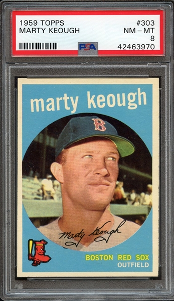 1959 TOPPS 303 MARTY KEOUGH PSA NM-MT 8