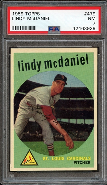 1959 TOPPS 479 LINDY McDANIEL PSA NM 7