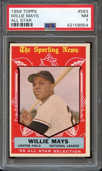 1959 TOPPS 563 WILLIE MAYS ALL STAR PSA NM 7