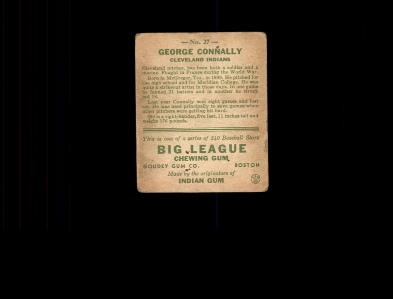 1933 Goudey 27 George Connally RC VG #D937915