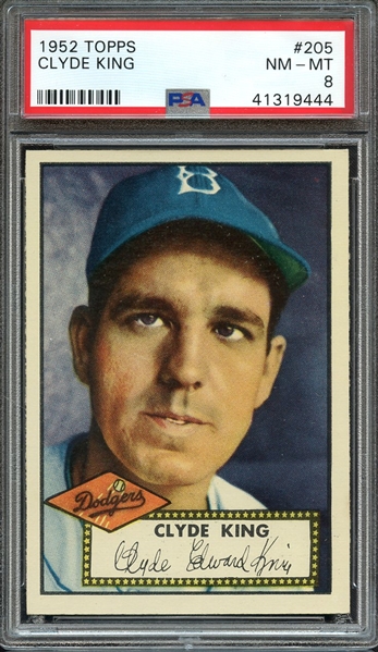 1952 TOPPS 205 CLYDE KING PSA NM-MT 8