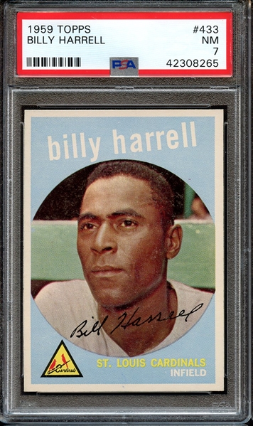 1959 TOPPS 433 BILLY HARRELL PSA NM 7