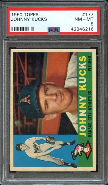 1960 TOPPS 177 JOHNNY KUCKS PSA NM-MT 8
