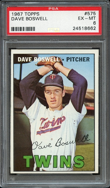 1967 TOPPS 575 DAVE BOSWELL PSA EX-MT 6
