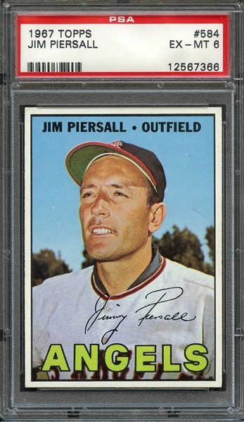 1967 TOPPS 584 JIM PIERSALL PSA EX-MT 6