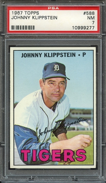 1967 TOPPS 588 JOHNNY KLIPPSTEIN PSA NM 7