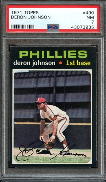 1971 TOPPS 490 DERON JOHNSON PSA NM 7