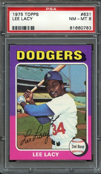 1975 TOPPS 631 LEE LACY PSA NM-MT 8