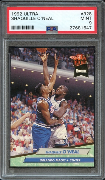 1992 ULTRA 328 SHAQUILLE O'NEAL RC PSA MINT 9