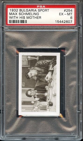 1932 BULGARIA SPORT-PHOTO 254 MAX SCHMELING WITH HIS MOTHER PSA EX-MT 6