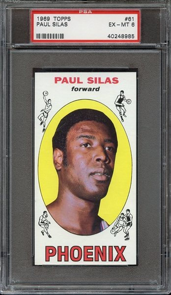 1969 TOPPS 61 PAUL SILAS PSA EX-MT 6
