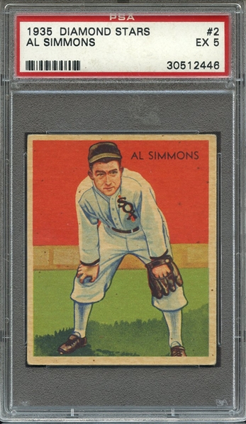 1935 DIAMOND STARS 2 AL SIMMONS PSA EX 5
