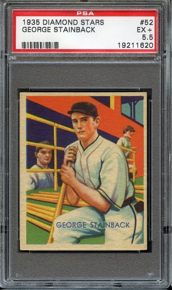 1935 DIAMOND STARS 52 GEORGE STAINBACK PSA EX+ 5.5