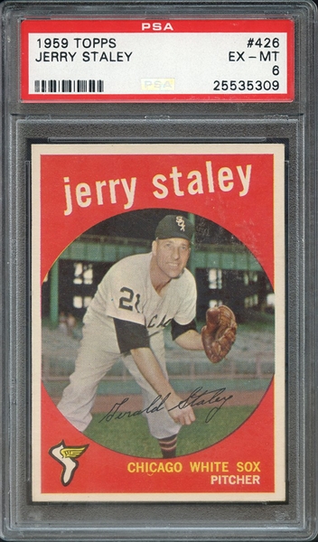 1959 TOPPS 426 JERRY STALEY PSA EX-MT 6