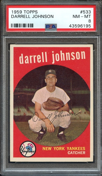 1959 TOPPS 533 DARRELL JOHNSON PSA NM-MT 8