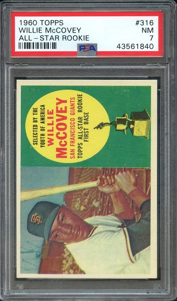 1960 TOPPS 316 WILLIE McCOVEY RC PSA NM 7