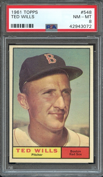 1961 TOPPS 548 TED WILLS PSA NM-MT 8