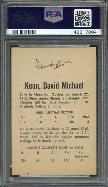1962 PARKHURST 15 DAVID KEON PSA GEM MT 10