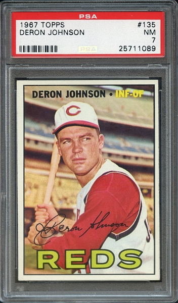 1967 TOPPS 135 DERON JOHNSON PSA NM 7
