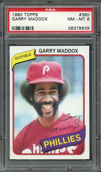 1980 TOPPS 380 GARRY MADDOX PSA NM-MT 8