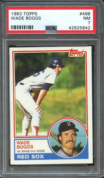 1983 TOPPS 498 WADE BOGGS RC PSA NM 7