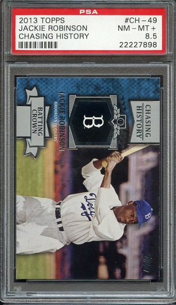 2013 TOPPS CHASING HISTORY CH-49 JACKIE ROBINSON CHASING HISTORY PSA NM-MT+ 8.5