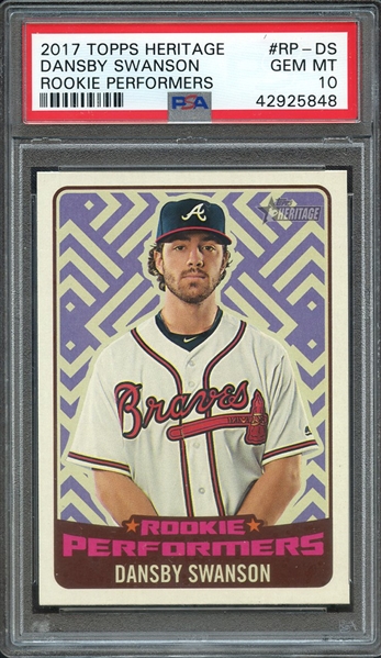 2017 TOPPS HERITAGE ROOKIE PERFORMERS RP-DS DANSBY SWANSON ROOKIE PERFORMERS PSA GEM MT 10