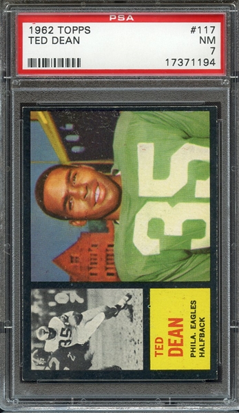 1962 TOPPS 117 TED DEAN PSA NM 7