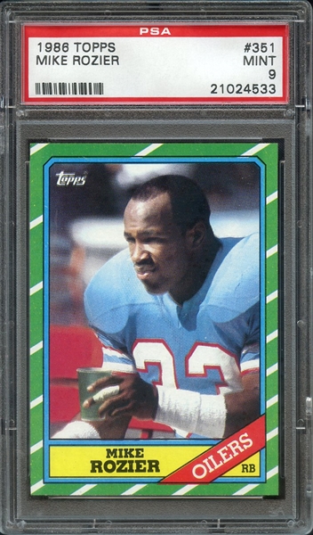 1986 TOPPS 351 MIKE ROZIER PSA MINT 9