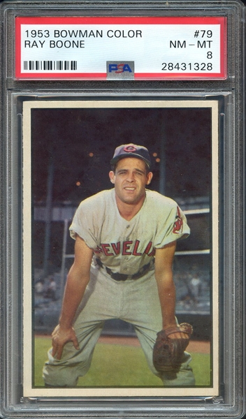 1953 BOWMAN COLOR 79 RAY BOONE PSA NM-MT 8