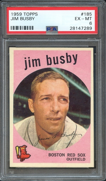 1959 TOPPS 185 JIM BUSBY PSA EX-MT 6